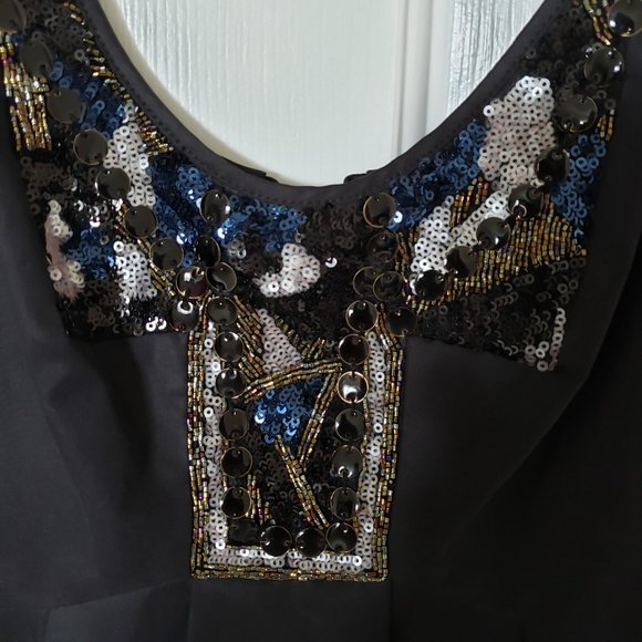 All Saints Spitalfields Gainsborough Black Embellished Cocktail Dress UK… - Picture 2 of 9